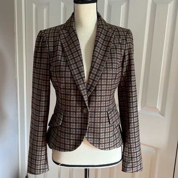 Rachel Zoe Jackets & Blazers - rachel zoe brown plaid blazer